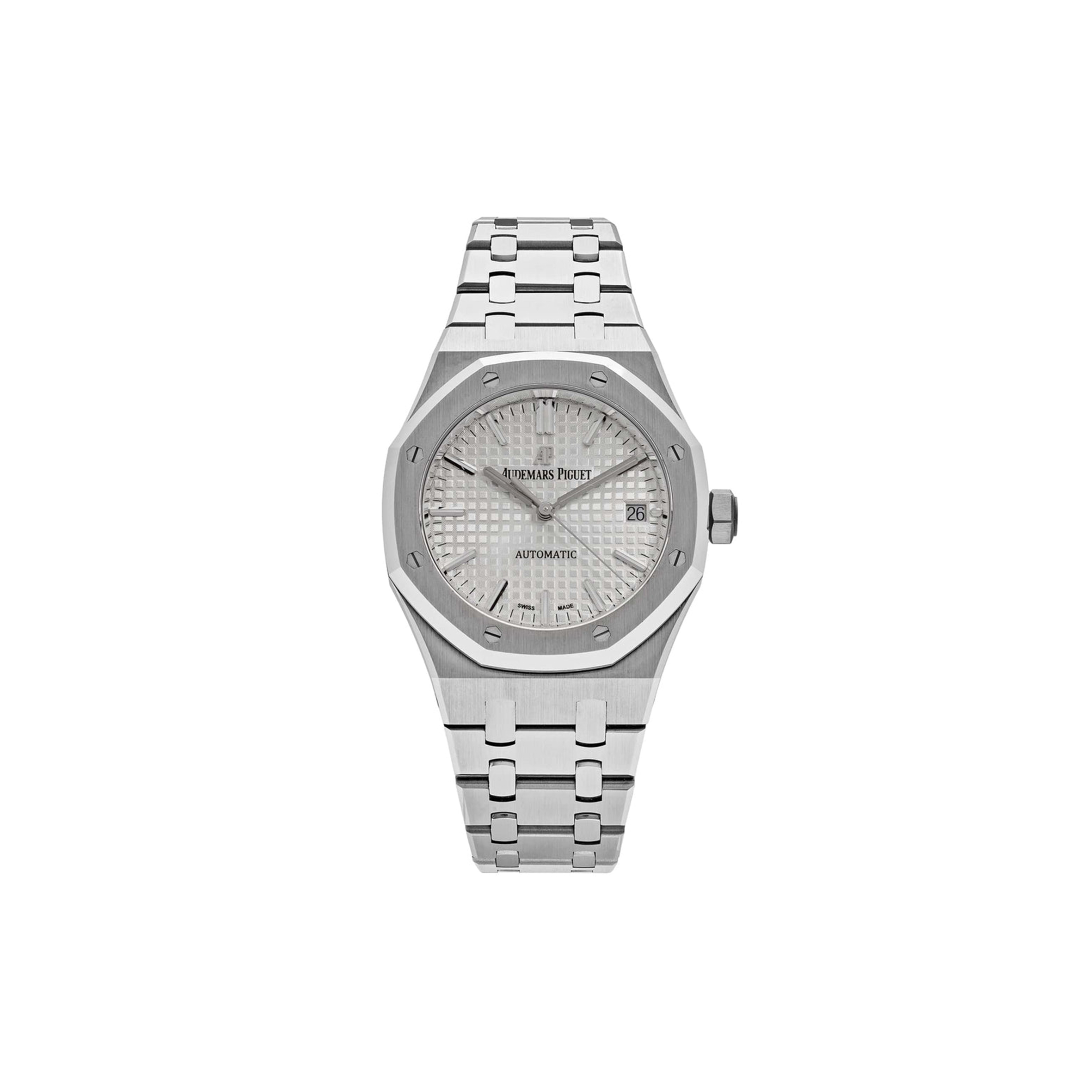 audemars P*g*et royal oak stainless steel white dial watch 15450st.oo.1256st.01